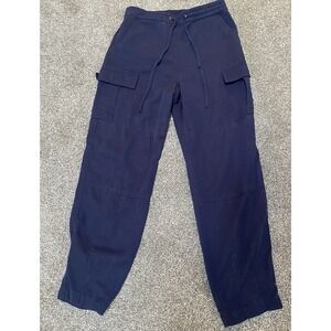 Trina Turk Cargo‎ Pants Take A Break Navy Blue Tencel XS Women’s Out Of Office